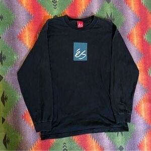 VINTAGE ES SKATEBOARDING LONGSLEEVE SHIRT SIZE LARGE GOOD CONDITION BLACK